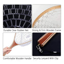 Wooden Trout Landing Net, Soft Rubber Mesh, with Lanyard